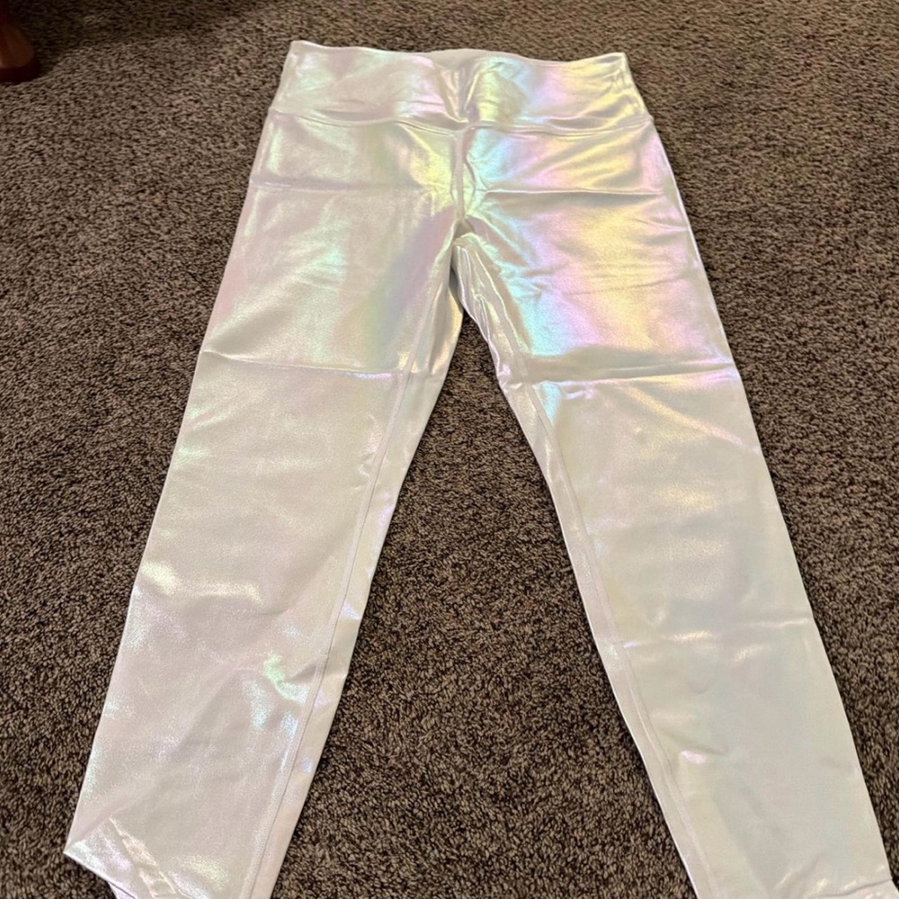 ZYIA White Unicorn Shiny White Leggings